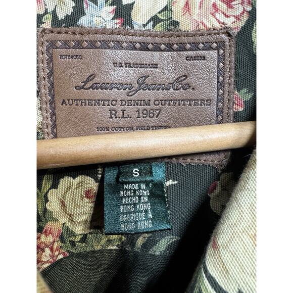 VINTAGE 90s RALPH LAUREN JEANS Floral Jacket Chore Countryside Barn Coat Size Sm - Picture 2 of 8
